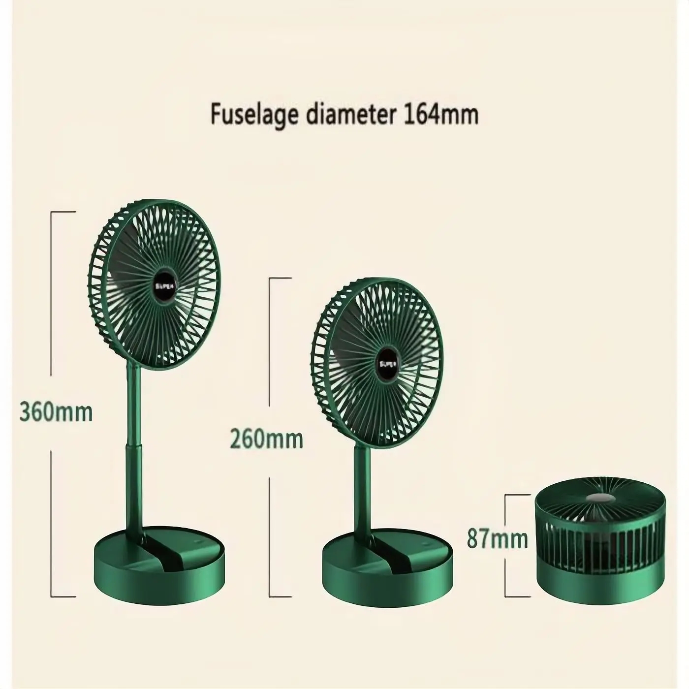 Rechargeable Folding Fan | Portable Table & Standing Fan - Image 3